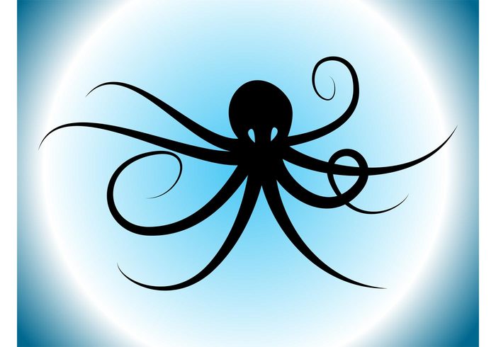 water tentacles swirls swirling silhouettes sea ocean nature head fauna Aquatic animal 