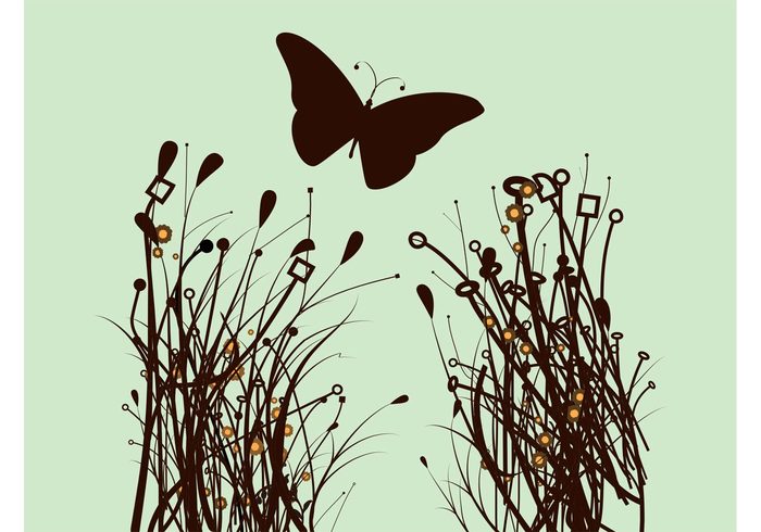 wings Stems spring silhouettes plants plant petals nature leaves insect fly flowers floral butterfly butterflies blossom antennas animal 