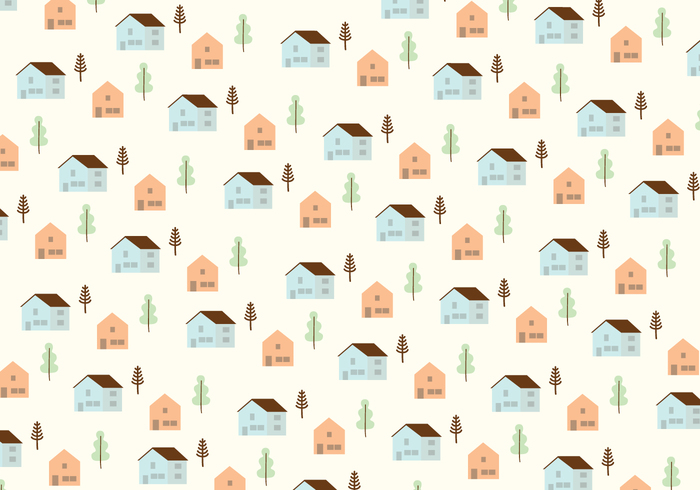 wallpaper vector tree seamless pattern pastel color ornamental houses house pattern house homes home pattern home decorative decoration deco background architecture architectural 