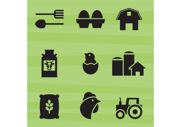wheat tractor silhouette nature meat icon Hen head grain food farmer farm egg cow chicken animal agriculture 