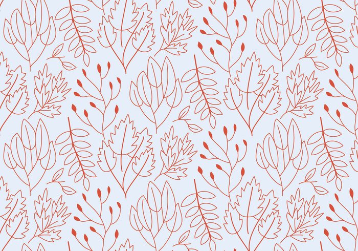 wallpaper vector trendy shapes seamless red random plants pattern pastel outline ornamental leafs Geometry geometric flowers floral decorative decoration deco background abstract 