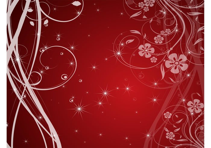 stars scrolls red nature joy happy Footage flowers floral filigree celebrate Birthday card graphics background vector  