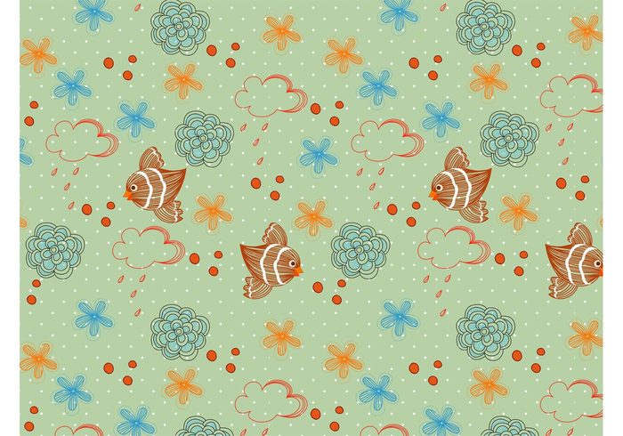 wings wallpaper vector background spring seamless pattern plants petals flying fly floral dots colors colorful circles animals  