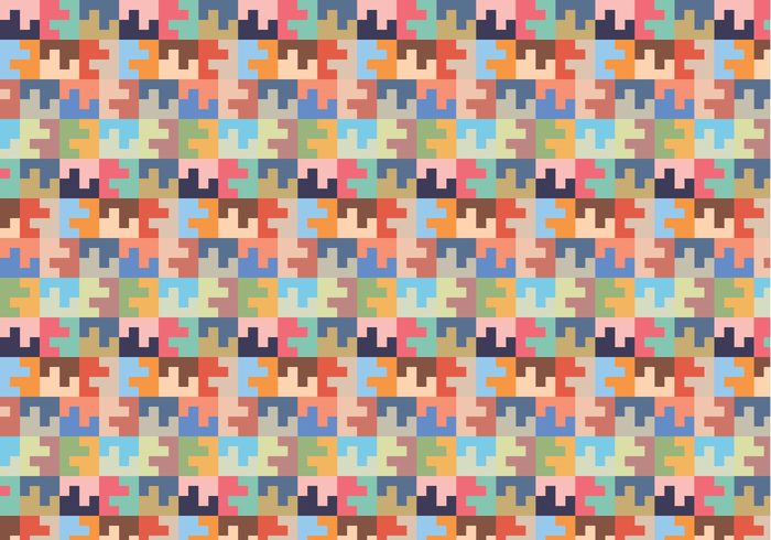 wallpaper vector trendy squares shapes seamless random puzzle piece pattern pastel ornamental Geometry geometric decorative decoration deco background abstract 