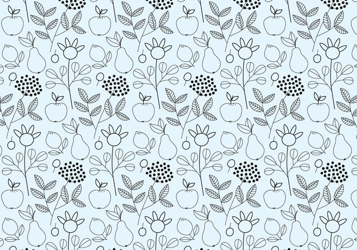 wallpaper vector trendy shapes seamless random plants pattern pastel outline ornamental Geometry geometric fruits flowers decorative decoration deco background abstract 