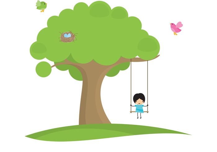 young tree swinging swing summer spring Smile sky play person park Outdoor nature landscape kids swinging kid joy happy green grass girl swinging girl fun day cute childhood child cheerful cartoon activity 