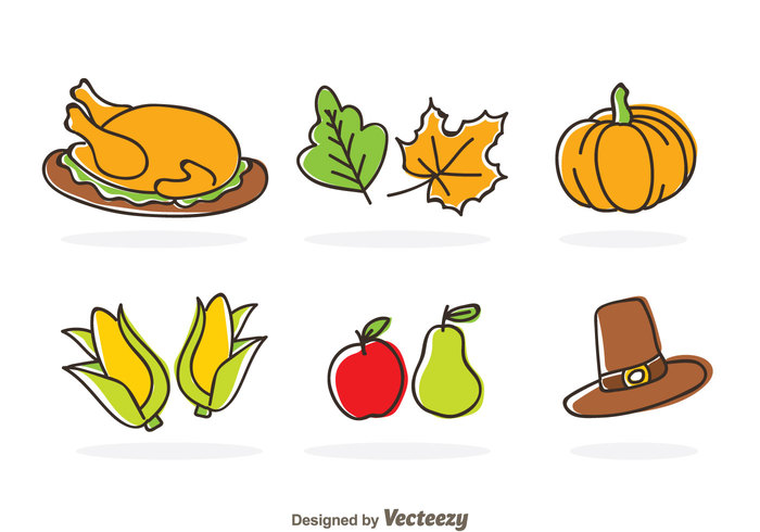 turkey thanksgiving season pear leaf holiday hat harvest fruit food festival ear of corn corn chicken cartoon autumn apple 