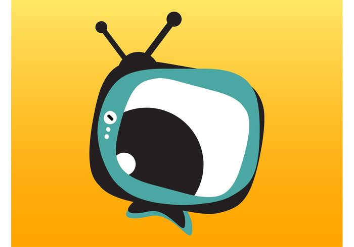 television Show business screen Reality tv media logo icon eye comic cartoon antennas 