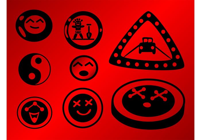 yin yang Yin Yang templates symbols smileys shovel road sign person logos faces expressions emoticons Drunk 