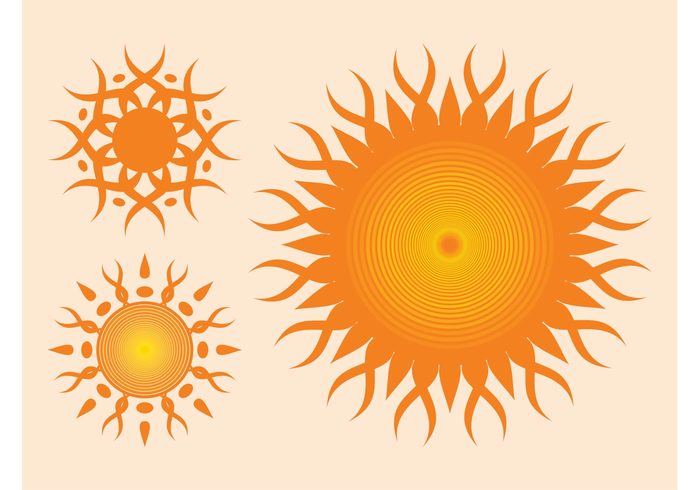 weather sunshine suns Sun vectors sun summer stickers sky rays nature logos icons geometric shapes climate abstract 