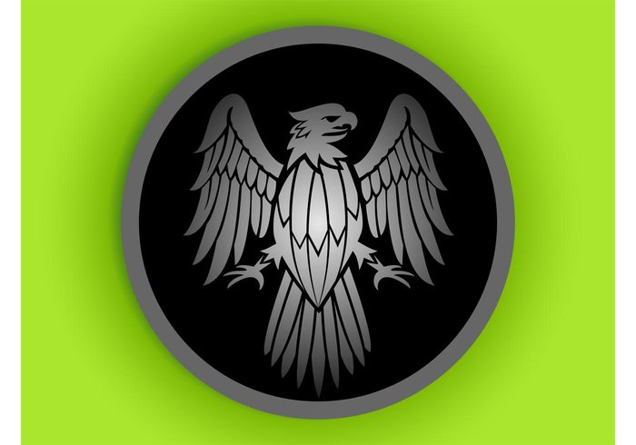 wings USA template symbol sticker round metallic logo legs Geometric Shape circle Brave bird beak animal america 