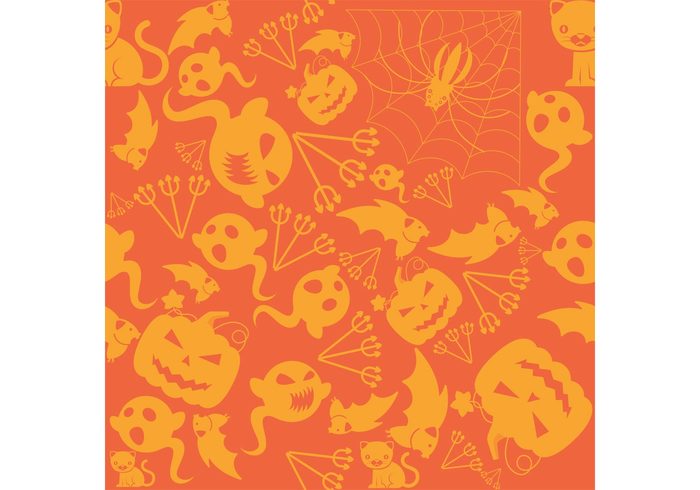 texture spooky spiderweb spider seamless Scare pumpkins pumpkin pattern ghosts ghost cats cat bats bat background  