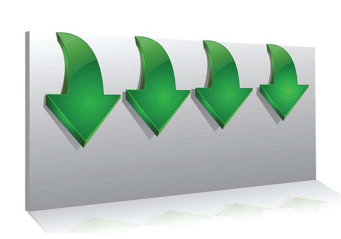 vector pointing illustration green folder downwards down direction background arrows 