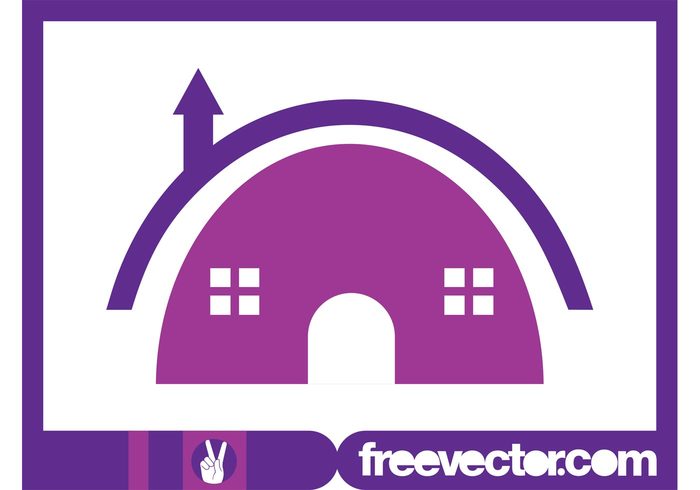 Windows template roof real estate pointer logo icon house home door chimney arrow  