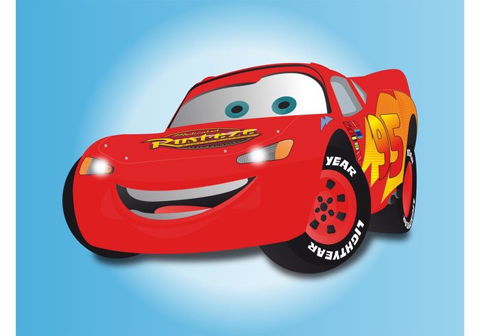 vehicle smiling Smile shiny Pixar Lightning mcqueen film eyes decorations comic cartoon automobile animation Animated movie 