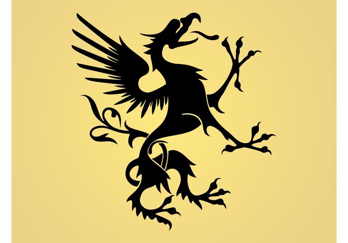 wings Tongue tail symbol mythology mythological Griffon fantasy creature claws Brave Blazon bird animal 