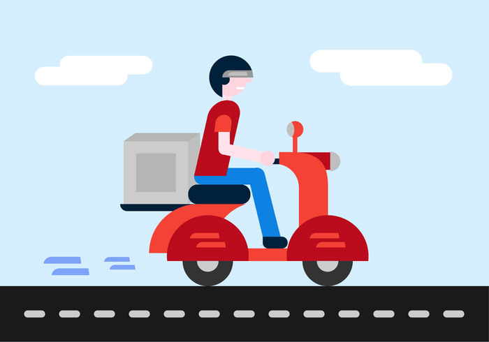 transport shipping send scooter restaurant Receive post order motorcycle moped man mail logistic home food fast food fast express delivery man delivery deliver cycle courier chinese Carry boy bike address 