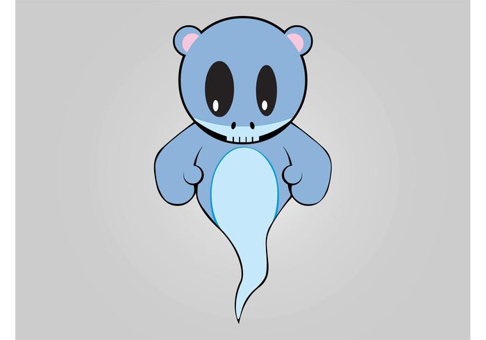 teeth mascot halloween ghost fantasy cute comic character cartoon bear animal 