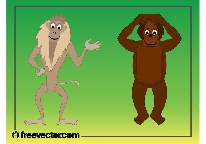 wild smiling Smile Primates monkeys monkey mascots happy comic characters character cartoon animal 