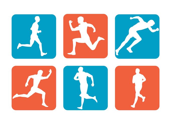 sports silhouette sports sport running runner run pictogram people marathon man silhouette man isolated health fitness exercising exercise Athletic athlete 