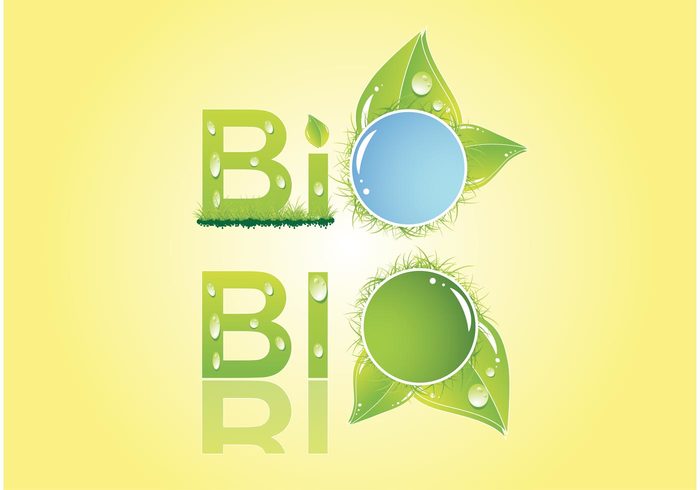 water Vector Logo typography plants nature natural logo green grass glossy environment bright Biology bio 