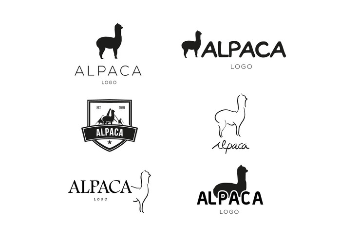 white typo type symbol silhouette logo llama Lama icon animal alpaca 