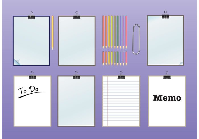 to do Supply stationary sheet school pencil paperclip paper office memo Copy-space communication color clipboard clip art card business board 