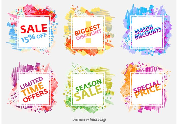 watercolour tag store sticker sign shop sell sale ribbon retail price paper offer market mark label icon discount clearance buy business brush banner badge advertising 