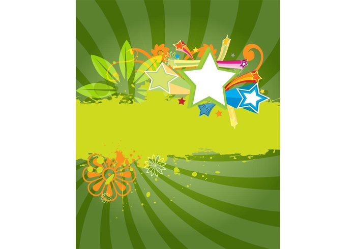 template stars spring splatter poster grunge flyer flowers flower colorful background 