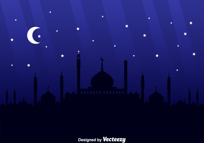 star sky silhouette night mosque moon landscape big background arabian nights arabian arab 
