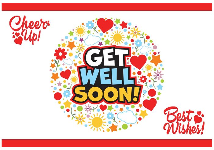 sun stars present hearts happy greeting card gift get well soon cards get well soon card get well soon flowers dots colorful clouds Cheer Up cards best wishes 