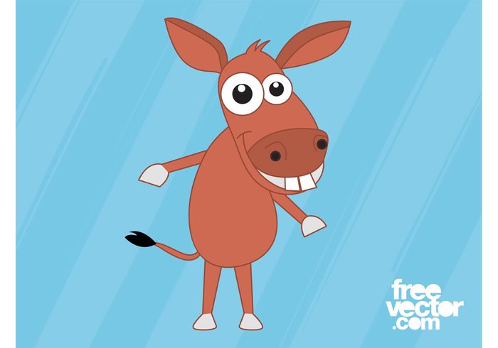 smiling Smile mascot Livestock happy farm animal donkey comic character cartoon 