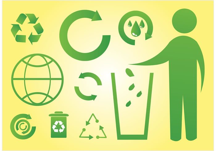 trash sign set save recycling recycle protection pollution planet industry icons green garbage environmental environment energy ecology eco earth  