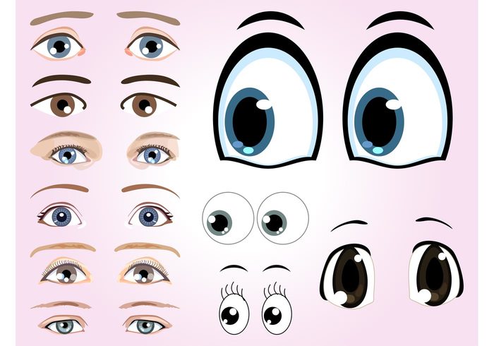 Surprised scared sad happy facial features face eyelashes Eyebrows emotions comic colors cartoon body parts Anime 