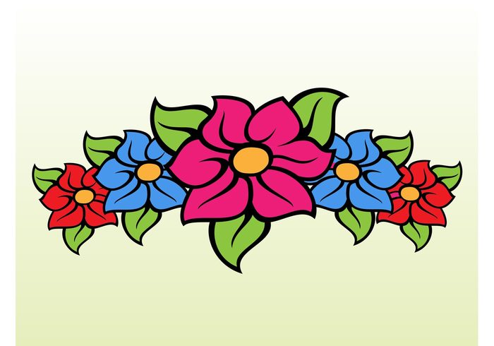 tattoo plants petals leaves grow flowers floral design decoration colorful clip art blossoms beautiful band 