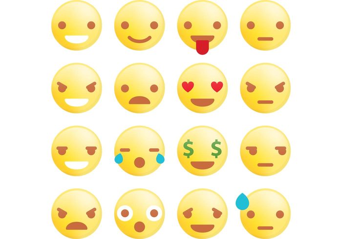 Tongue symbol smiley face smile face Smile sad positive negative love icon head happy funny face eyes expression emotion emoticon emoji Cry crazy comic character button animation angry  