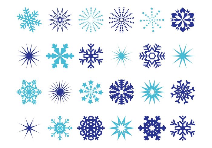 winter weather stars sparkles rays Ice crystals geometric shapes forecast cold 