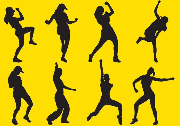 zumba young women white vector slim silhouette shape sexy set pretty people party orange nice Move motion model isolated illustration Healthy girl funny fun fitness female fashion exercise Diet dance color celebration body black beauty beautiful background Adult active action  
