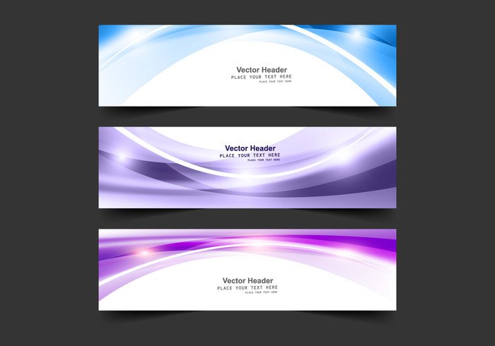 wave violet textured technology swirl set purple header futuristic curve collection blue banner background abstract 