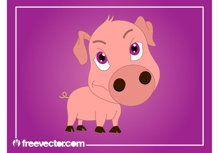 Snout pork pig mascot Livestock farming farm animal Domesticated comic character cartoon 