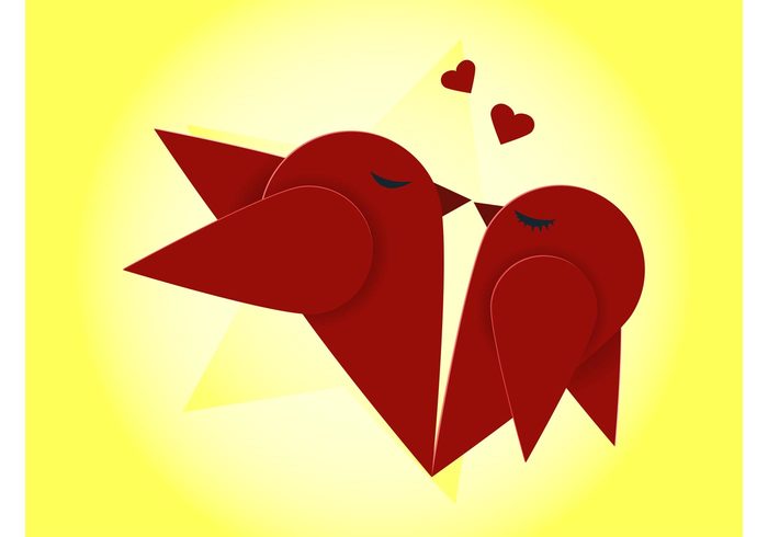 wings valentines day Valentine vector romantic romance nature love kiss hearts Birds vector beaks animals 