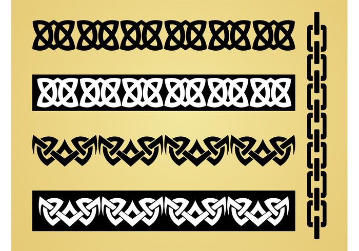 tattoos stickers linear Friezes decorative decorations decals chain borders 