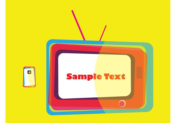 vintage Tv set tv template television technology retro old layout electronics business cards 