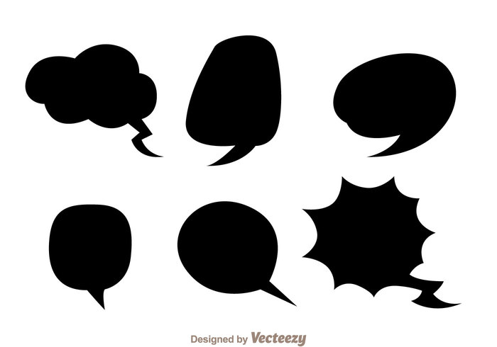text talking talk speech shape out isolated empty comic cloud callout call bubble blank black  