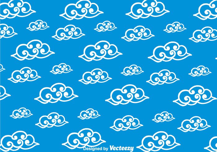 wallpaper tile seamless repeat print pattern ornament motif chinese clouds chinese china blue background asia 