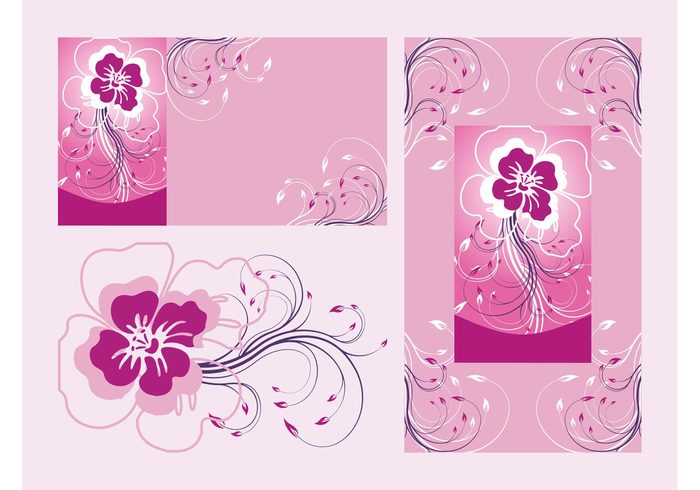 templates swirls Stems spring posters plants leaves greeting cards flyers flowers floral blossoms Backgrounds 
