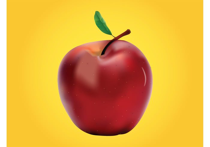 vitamins Red apple realistic nature leaf Healthy fruit food eat apple 