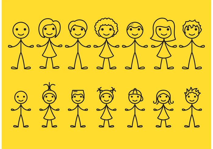 Teen stick figure people stick figure icons stick figure icon Stick figure sketch pose people kids isolated Human happy graphic doodle cute children 