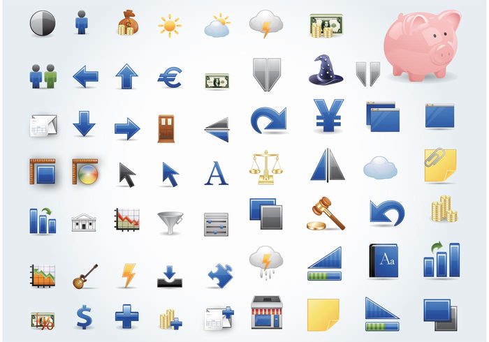symbols signs professional money icons financial finance euro economy dollar computer business apps applications 