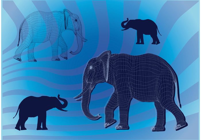 Zoo wire frame wildlife trunk silhouettes safari ivory india elephants ears bull animal africa 